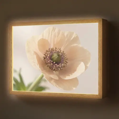 Bloem - Minimalistisch - Groen Light Box met batterij (Wandlamp) middel -z3d_website