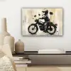 Vintage - Street art - Motor - Jongen - Graffiti - Zwart - Banksy canvas 2cm klein -sfeer6