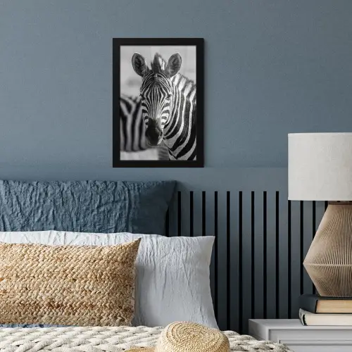 Zebra's - Zwart - Wit fotolijst zwart zonder passe partout klein -sfeer3
