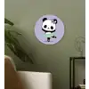 Panda - Paars - Sierlijk - Kawaii Wandcirkel kunststof plaat 5mm dik klein -sfeer3