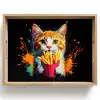 Kat - Eten - Patat - Graffiti - Abstract Dienblad Rechthoek middel -z3d_shopping