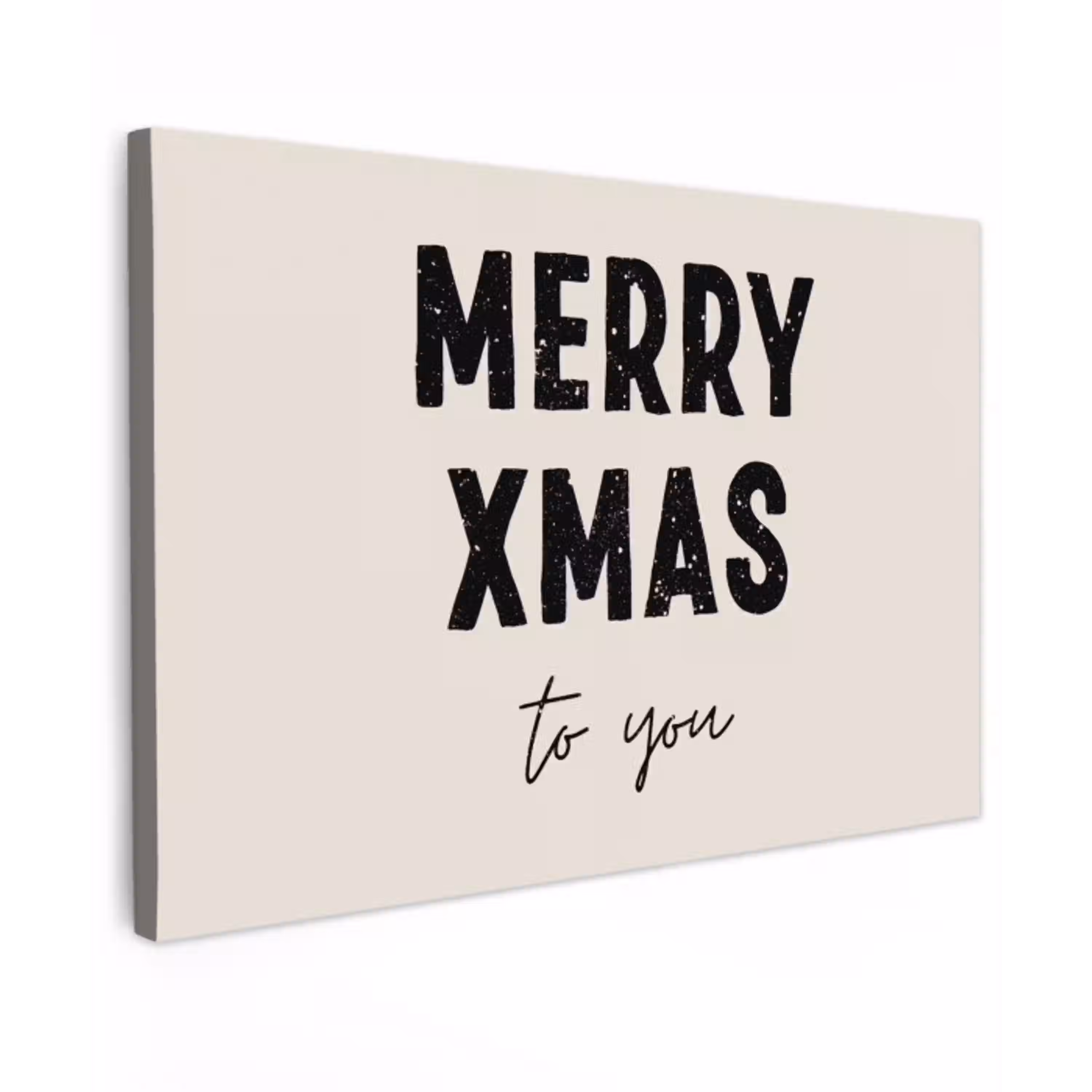 Kerst - Quotes - Merry xmas - Feestdagen - Zwart Tuinposter op houten frame 2 cm dik klein -3d