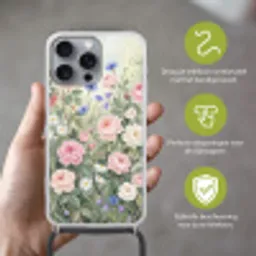 Bloemen - Tuin - Natuur - Kleurrijk Hoesje iPhone 16 Pro Max met koord klein -sfeer2_NL