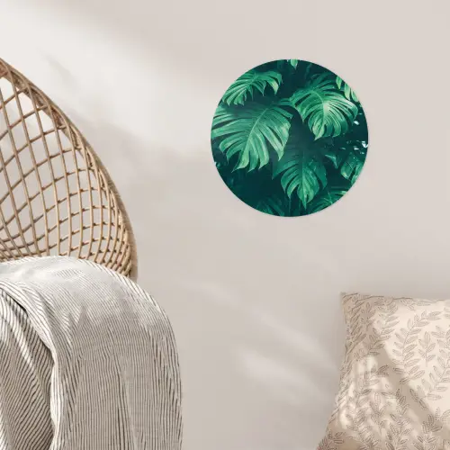 Monstera - Bladeren - Planten - Jungle - Natuur Wandcirkel behangsticker klein -sfeer4