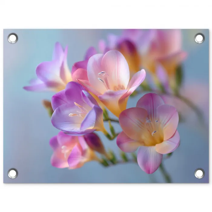 Bloemen - Paars - Overloop - Meeldraden tuinposter los doek klein -3d