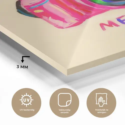 Camera - Memories - Roze - Geschilderd plexiglas 5mm klein -sfeer2