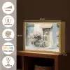 Fiets - Pastelkleuren - Bloemen Light Box met batterij (Wandlamp) middel -USP_websiteoverzichtNL