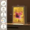 Geel - Hibiscus - Tropisch Light Box met kabel (Tafellamp) klein -USP_NL
