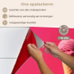 Schepijs - Roze - Hoorntje keuken achterwand spatscherm klein -spatscherm_NL