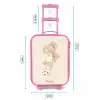Meisje met een voetbal in beige kleuren Kinderkoffer - Roze klein -productfoto_formaten