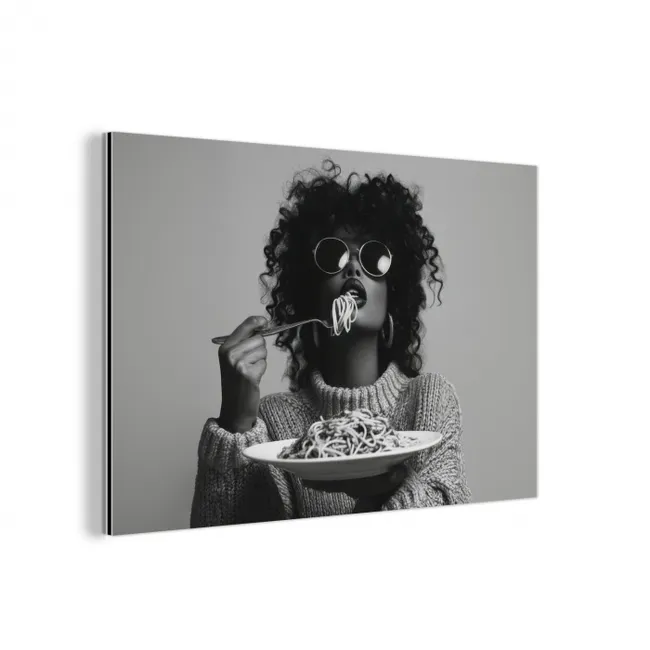 Vrouw - Pasta - Zwart - Wit aluminium wit klein -3d