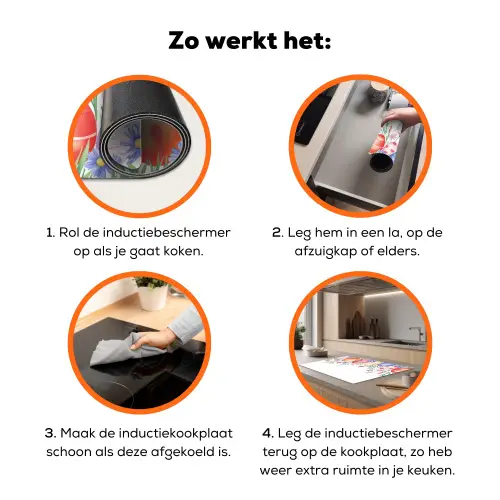 Bloementuin - Kleurrijk - Eieren Inductie beschermer vinyl 3mm klein -zzzzzzz-td-werking