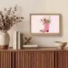 Cowboylaarzen - Roze - Boeket - Bloemen Light Box met kabel (Tafellamp) klein -sfeer2