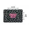 Panterprint - Zwart - Neonletters - Roze Placemat vinyl groot -specs