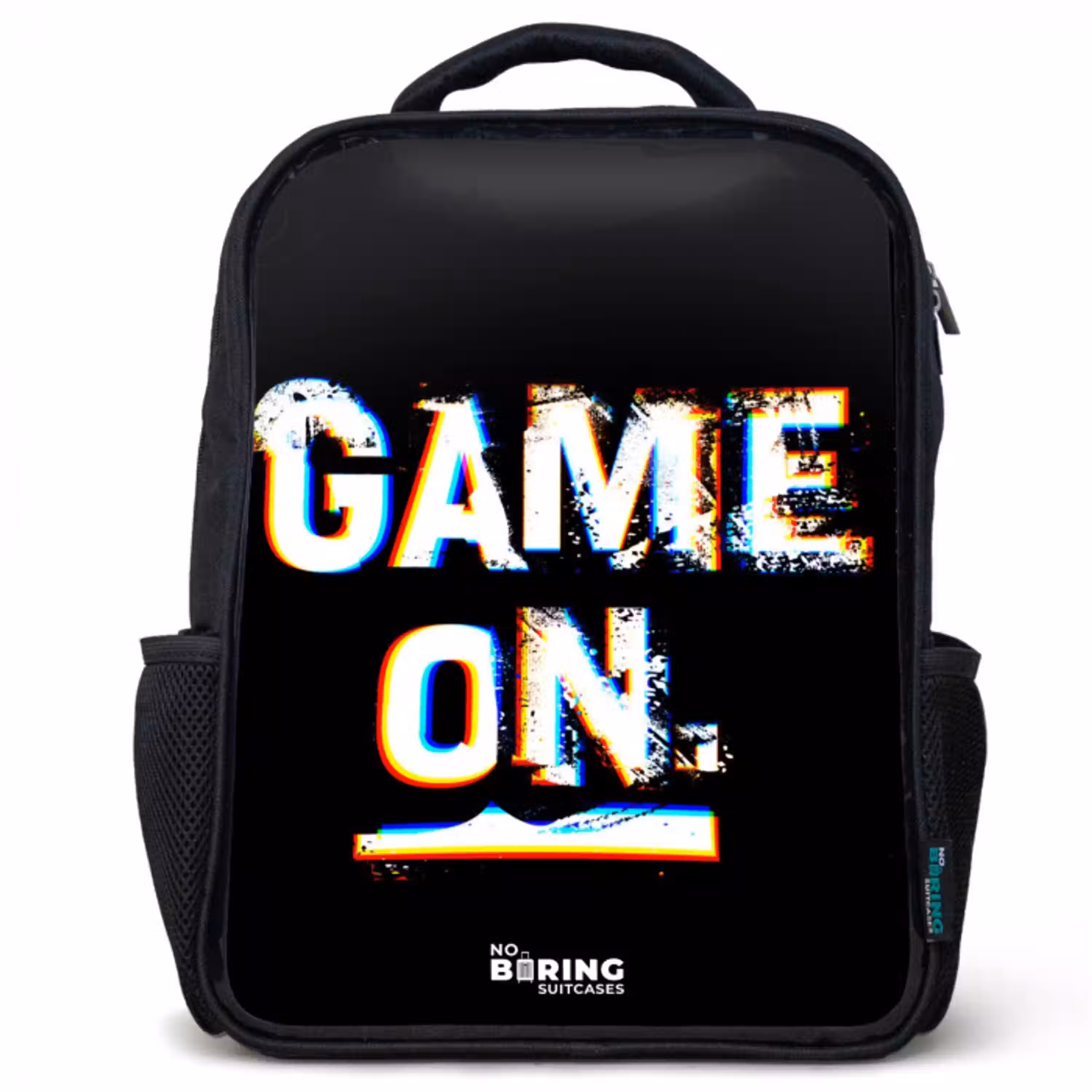 Game on in zwart wit Rugzak - Zwart middel -3d