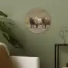 Schapen - Bruin - Wit - Grindpad Akoestische PET Vilt - Rond klein -sfeer2