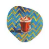 Mok - Koffie - Zigzag - Slagroom Wandcirkel Organisch Aluminium middel -3d