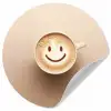 Koffie - Melkschuim - Lach - Beige Wandcirkel behangsticker klein -3d