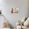 Badkamer - Vrouw - Roze Tuinposter op houten frame 2 cm dik klein -sfeer1