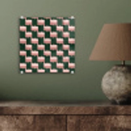 Vlechtpatroon - Groen - Roze - Geometrisch plexiglas 5mm klein 11 -sfeer3