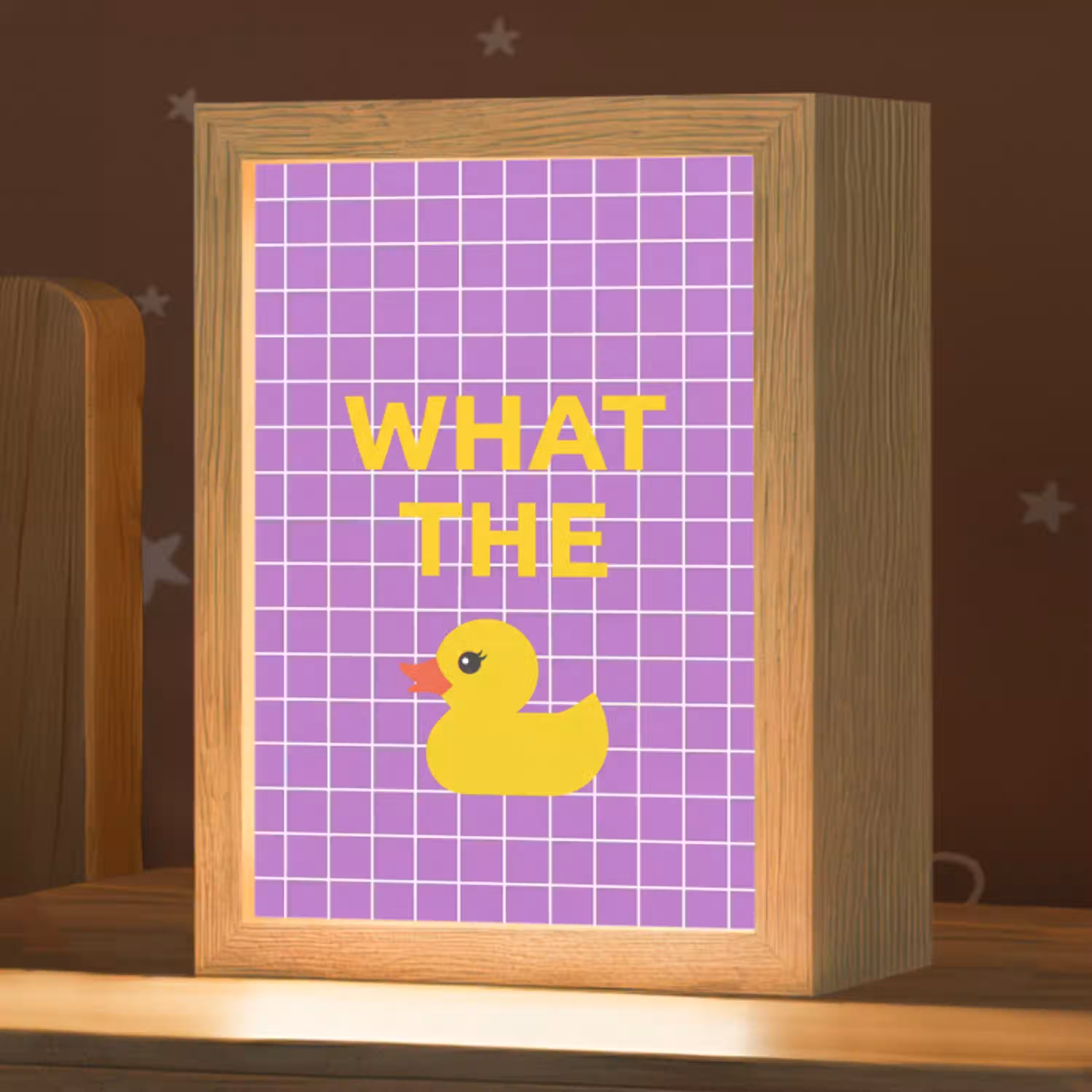 Tekst - Eend - Paars Light Box met kabel (Kinderlampje) klein -zzz_3d_website