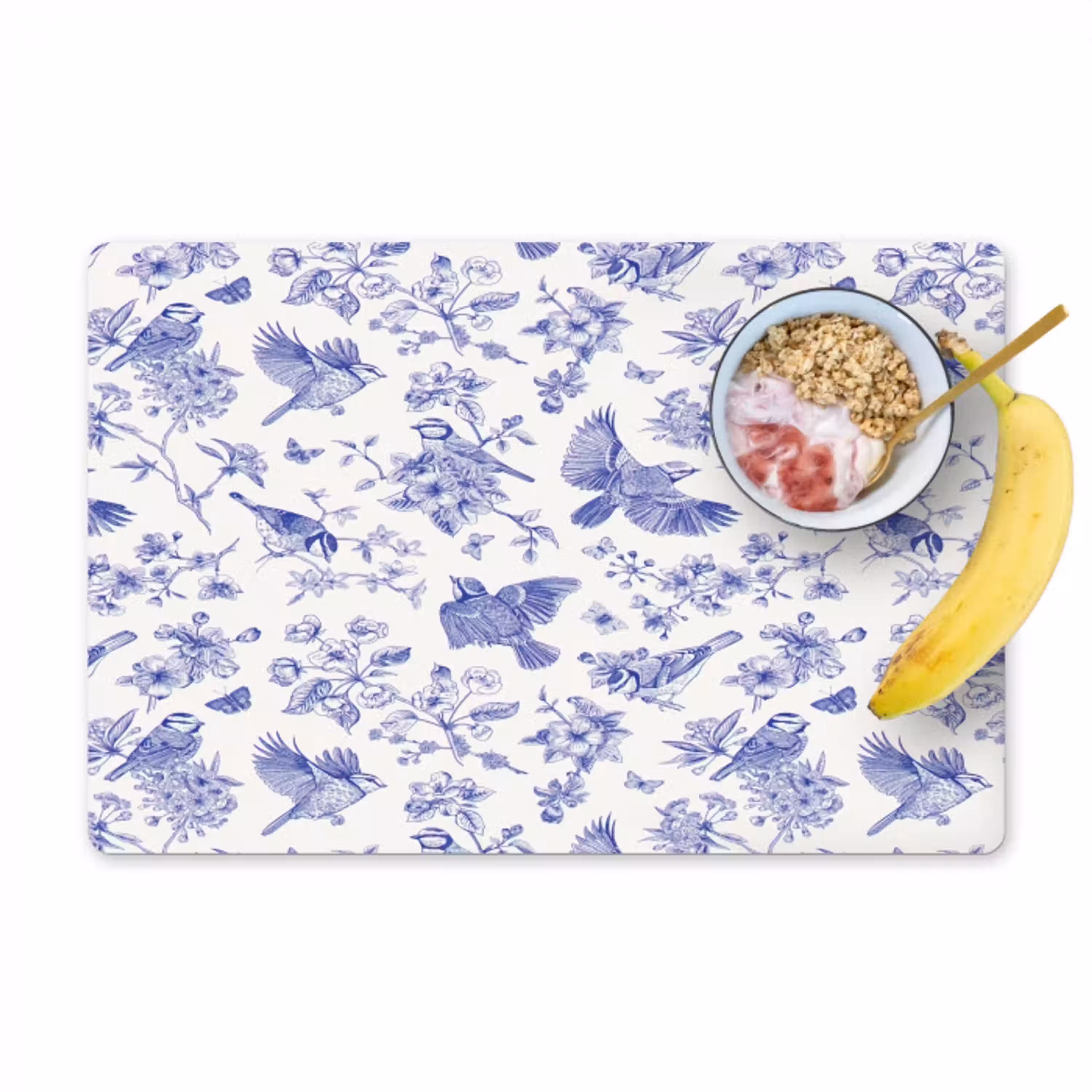 Birds - Flowers - Blue Placemat vinyl groot 368 -zzzproduct_Kitchenyeah-website