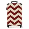 Zigzag patroon in rood en crème NBS - Handbagage koffer - Unisex middel -productfoto_recht