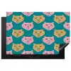 Kattengezichten - Sterren - Turquoise Inductie beschermer vinyl 3mm klein 276 -3d