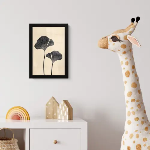 Bladeren - Minimalistisch - Zwart fotolijst zwart zonder passe partout klein -usfeer4_kinderkamer