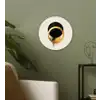 Abstract ontwerp - Zwarte cirkel - Verfvlekken Wandcirkel kunststof plaat 5mm dik klein -sfeer3