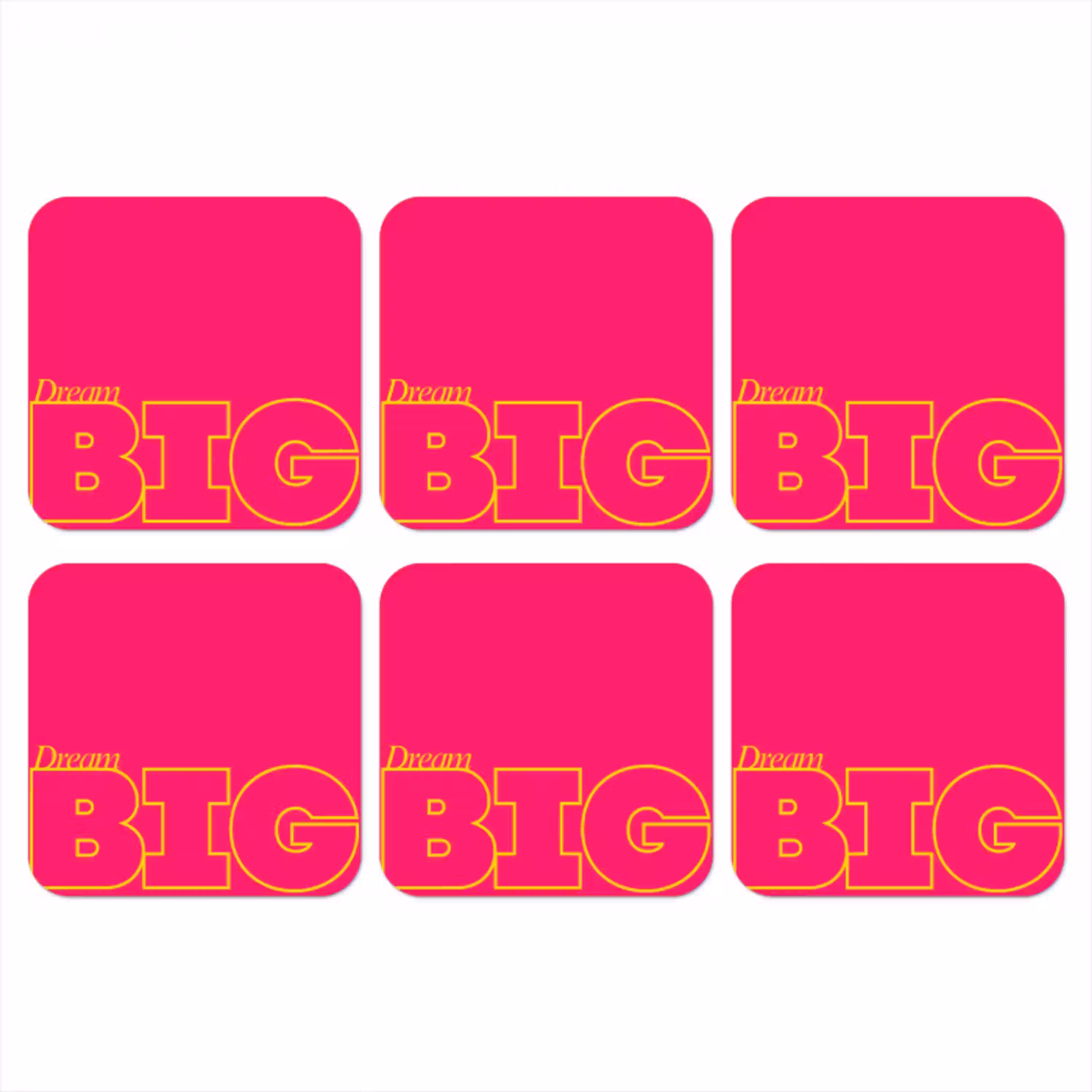 Minimalistisch - Roze - Dream big - Grafisch onderzetter kurk middel -3d
