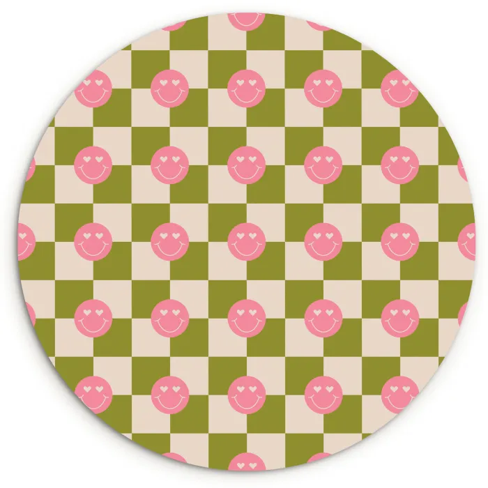 Patroon - Smileys - Blokken Wandcirkel plexiglas klein 852 -3d