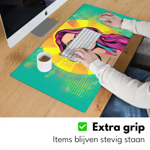 Zonnebril - Vrouw - Zonnig - Geel Muismat XXL klein -sfeer3