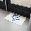 Bloem - Blaadjes - Minimalistisch - Blauw Deurmat klein -sfeer2