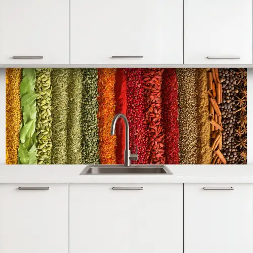 Kruiden - Specerijen - Kleurrijk keuken achterwand 2 middel -3d