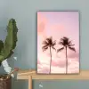Palmbomen - Paars - Wolken - Lucht canvas 2cm klein -sfeer4