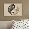 Yin Yang - Bloemen - Zwart - Wit - Vintage canvas 2cm klein -sfeer3