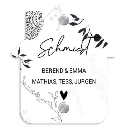 Botanisch - Sierlijk Naambord Huisje klein -3d