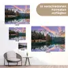 Bergen - Bos - Water - Lucht - Roze - Paars tuinposter los doek klein -Xsfeer9_DE