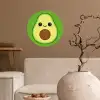 Avocado - Groen - Speels Wandcirkel behangsticker klein -sfeer1
