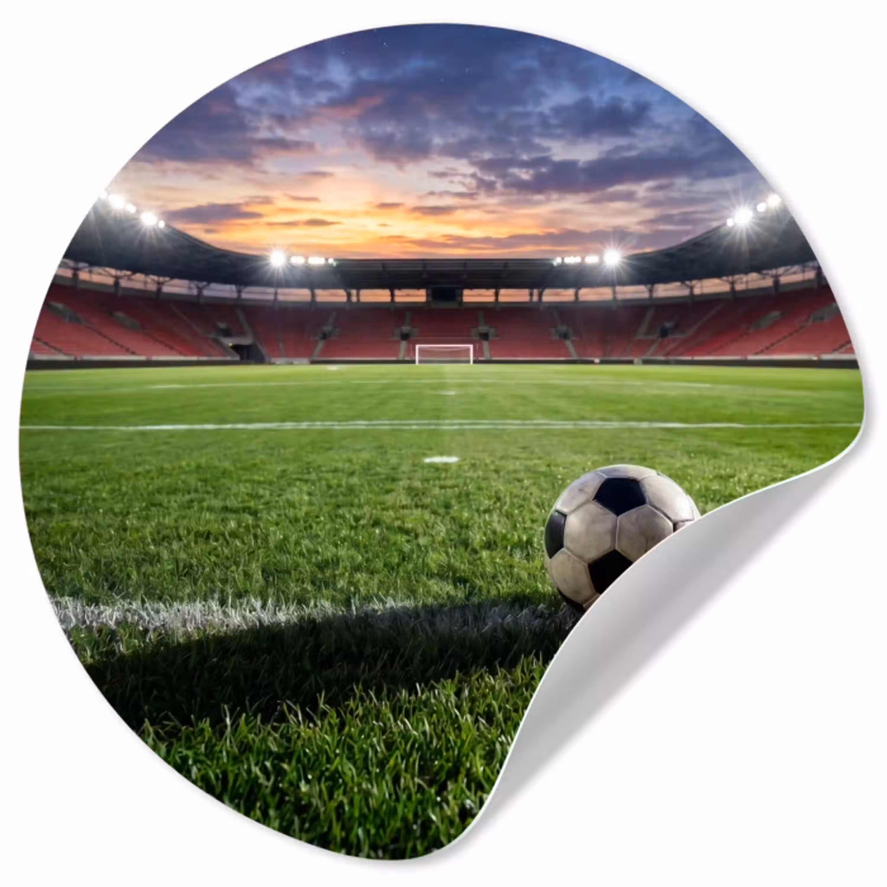 Voetbal - Stadion - Sport - Groen Wandcirkel behangsticker klein -3d