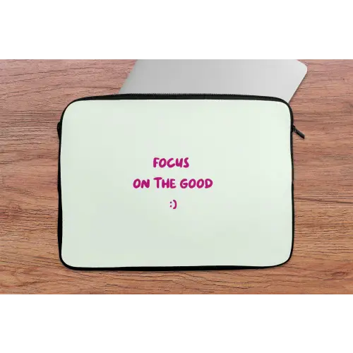 Focus - Beige - Roze - Smiley laptophoes neopreen klein -tafel