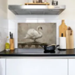 Zwaan - Elegant - Dieren - Wit Inductie beschemer met haakjes klein -sfeer2