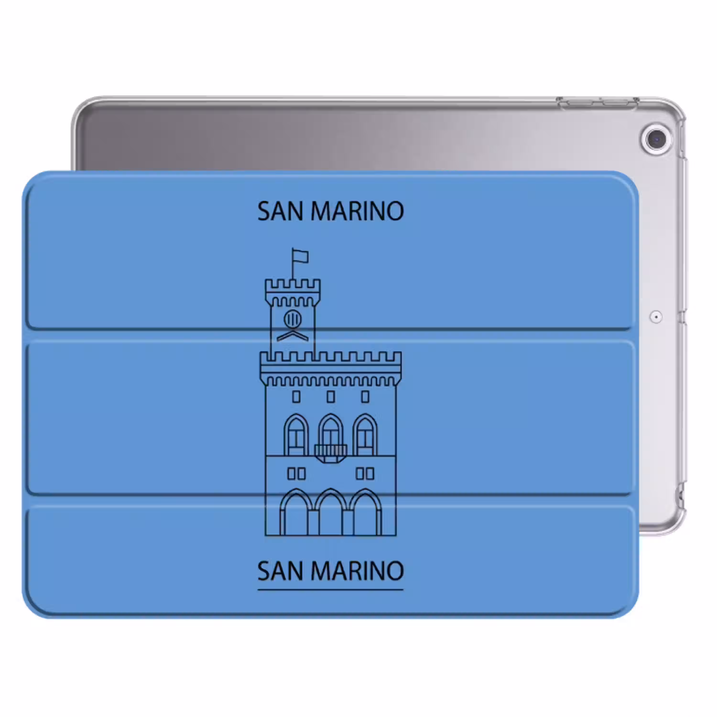 Gebouw - San Marino - Architectuur - Lijntekening - Blauw Apple iPad 2017 middel -threedimensional_3d_global
