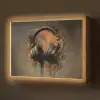 Koptelefoon - Bruin - Verf - Vintage Light Box met batterij (Wandlamp) middel -z3d_website