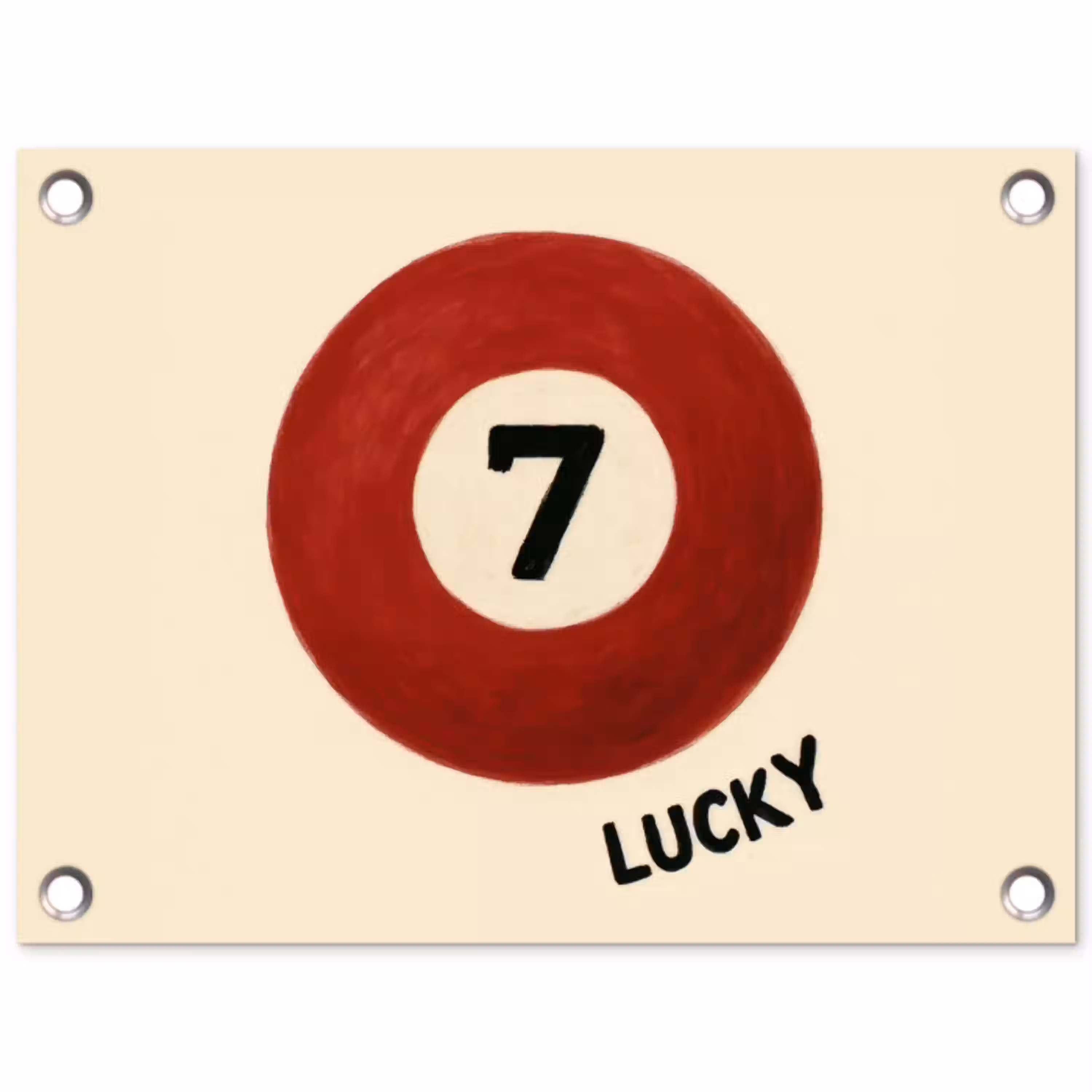 Cirkel - Zeven - Lucky - Rood tuinposter los doek klein -3d