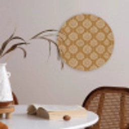 Bloemen - Modern - Oker Akoestische PET Vilt - Rond klein 838 -sfeer3