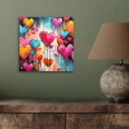 Hartjes - Kleuren - Kunst - Liefde aluminium wit klein -sfeer2