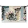 Fiets - Pastelkleuren - Bloemen Wandkleed katoen klein -zz3d