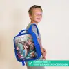Dolfijn en vissen in onderwater bloemenwereld Kinderrugzak - Blauw middel -sfeer3_NL